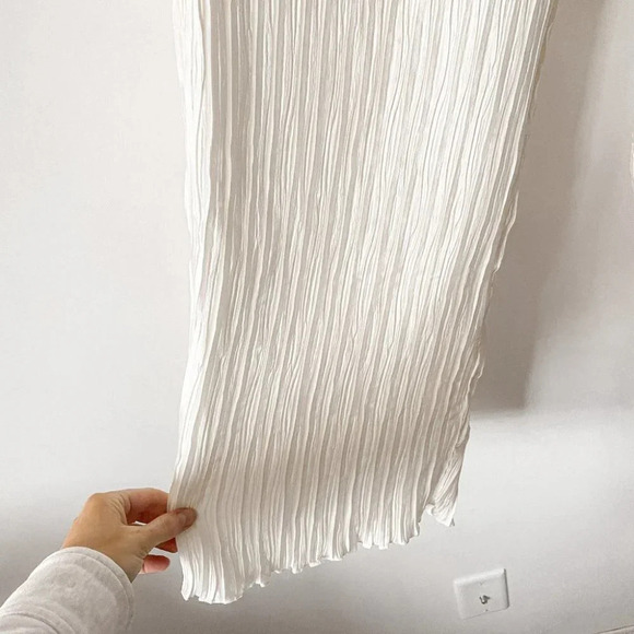 Jonathan Simkhai Tessy Pleats Pants Pleated White  Size Medium - Picture 7 of 11